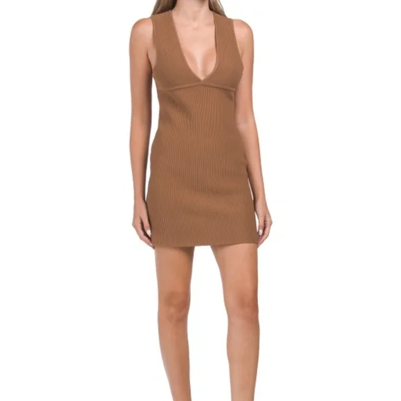 House Of Harlow 1960 Dresses | House Of Harlow 1960 Brown Thick Knit Deep V Neck Bodycon Sweater Dress Nwt | Color: Brown | Size: XS | Smc_Boutique's House Of Harlow 1960 Dresses | House Of Harlow 1960 Brown Thick Knit Deep V Neck Bodycon Sweater Dress Nwt | Color: Brown | Size: XS | Smc_Boutique's